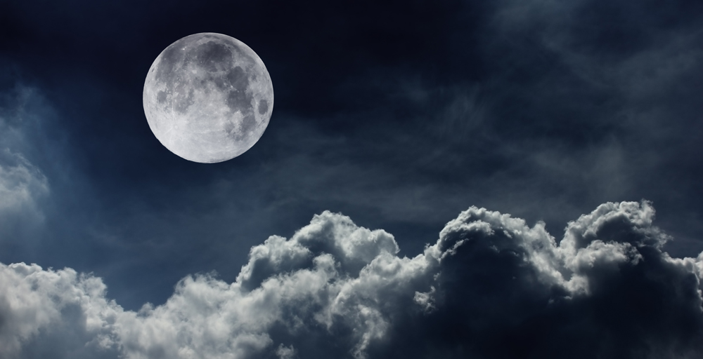 FullMoon&Clouds Night Sky with Full Moon in Bedford PA