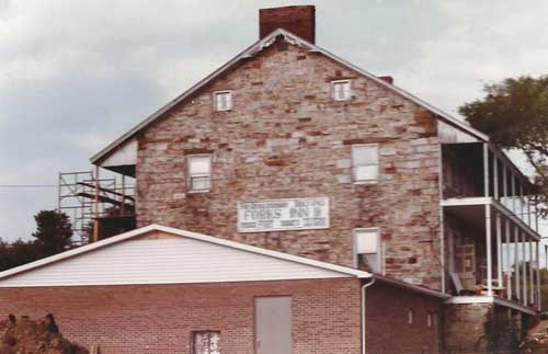 Old snapshot of construction at the Jean Bonnet Tavern, on Route 30, PA