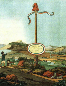 Early image of a Liberty Pole from Wikipedia