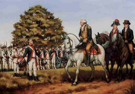 Washington reviewing troops at Carlisle PA during Whiskey Rebellion