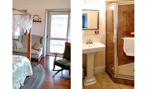 VIew of Bedroom Porch door and Corner Shower